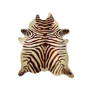 Natural Home Decor Togo Cowhide Rug | 1-Piece | Zebra chocolate on natural | 6'x
